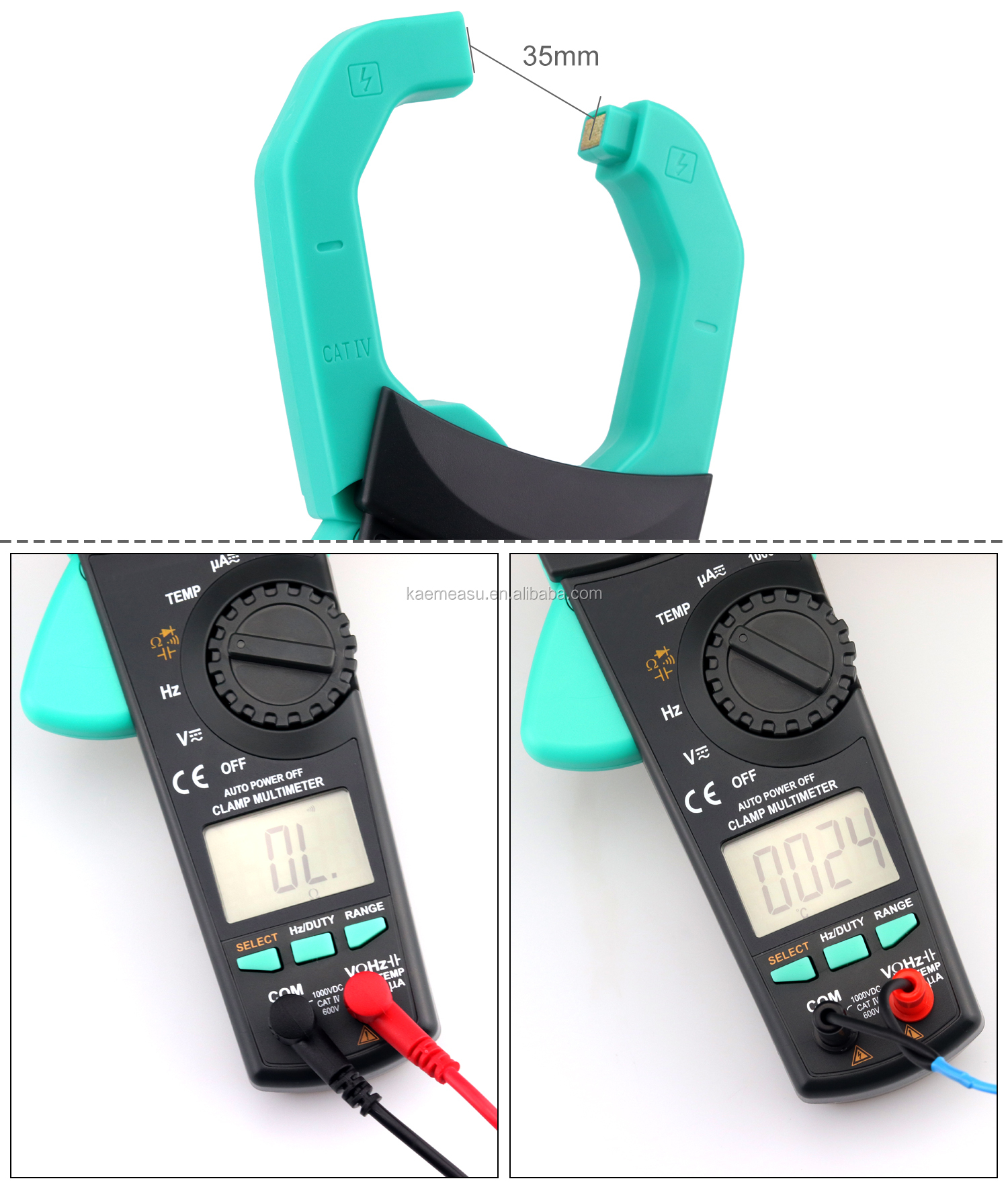 903 Clamp Meter 6000 Counts Auto Rnage Multimeter AC DC Voltage Tester Continuity Buzzer 1000v Multimeters