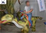 Custom Kiddie Rideable Dinosaur Toy Abdominal Breathing / Eyes Blink / Walking