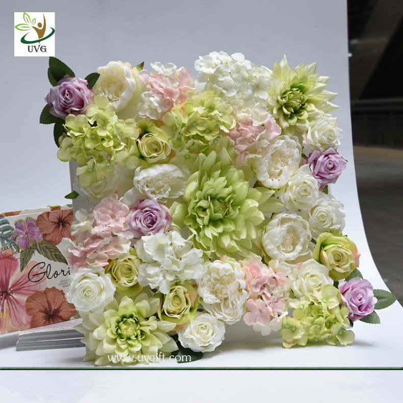 UVG wonderful silk rose wall weddings with fake penoy flowers for wedding Décor CHR1143