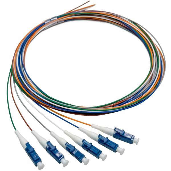 FTTN HXCOWO 6 Bundle Distribution Fiber Optic Pigtail LC/UPC SM 9/125 Fanout 0