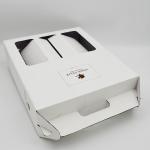 Cardboard Red White Wine Bottle Gift Box Whisky Gin Handle For 2 Bottle