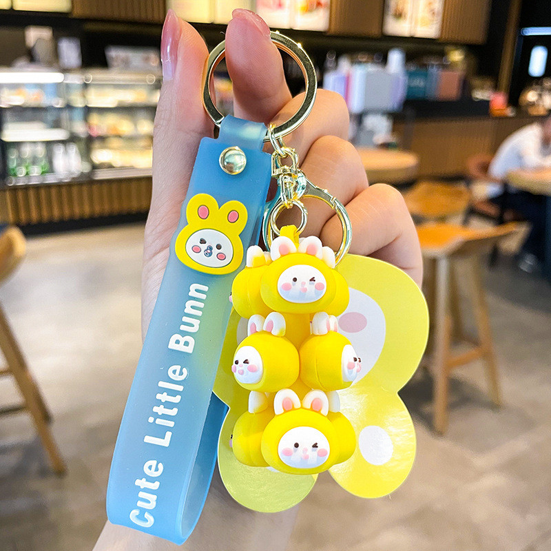 2 Pcs Black White Panda And Pink Pig Keychain Charms For Women Kids Kawaii Backpack Accessories