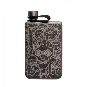 China Silver Flask Polished Stainless Steel Flask With Screw Top for Alcohol Liquor Flask for Men wholesale