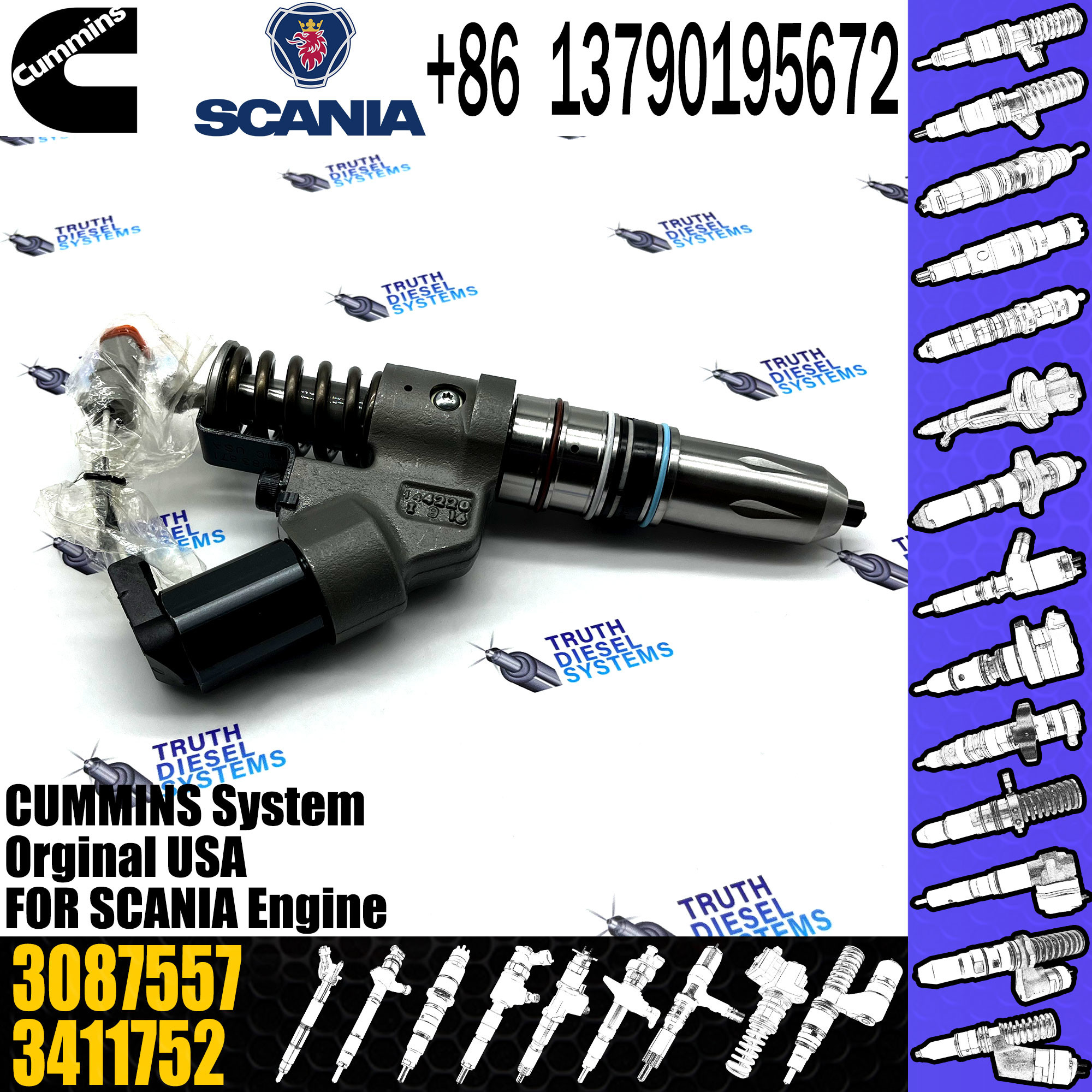 D​iesel Engine Fuel Injector 3411752 4902921 3096538 3084589 3087557 4903084 3609925 For CUMMINS M11 Engine