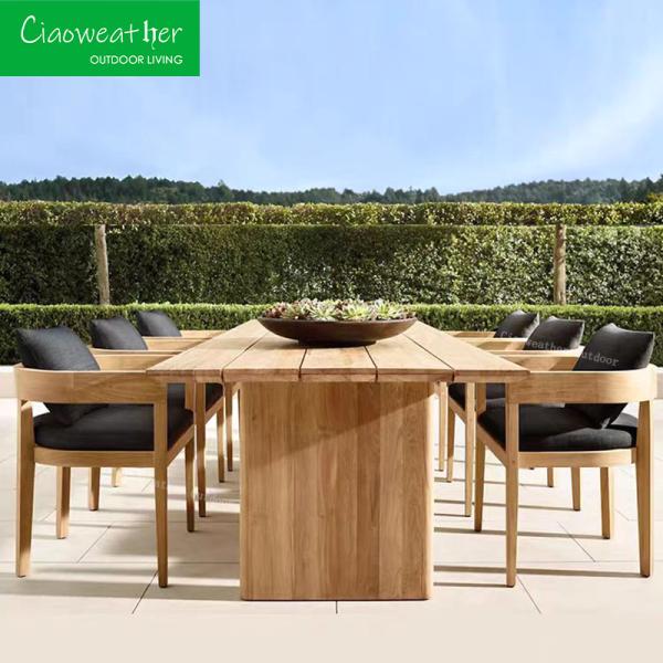 Modern Teak Wood Armchair With Fabric Cushion Dining Chair Dining Table Teak for