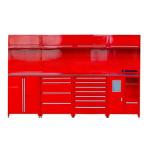 Garage Storage Cabinet with Stainless Steel Handles and Workshop Equipment