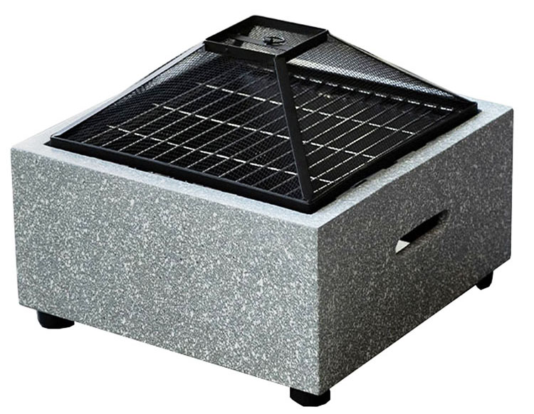 3 in 1 Square Wood Burning Firepit Charcoal BBQ Grill Table Combo for Outdoor Product
