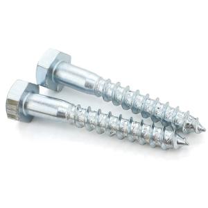 China Custom Carbon Stainless Steel Hex Head Coach Screw DIN571 Wood Screw HDG Zinc Plated Lag Screw wholesale