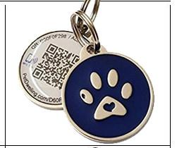 China Various Color Round Shape Stainless Steel Pet Id Tags Custom Metal Logo Anti - Bite Structure wholesale