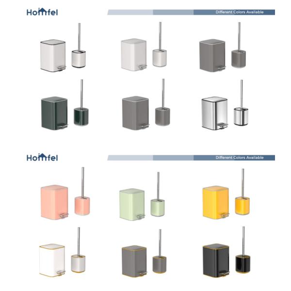 Rectangular Stainless Steel Soft Close Defender Series Waste Bin Trash Can 3/5L Capacity Pedal Operated Anti-Slip Base