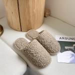 Custom Womens Indoor Fluffy Slippers With PVC Outsole