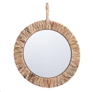 China Wall Mounted Hanging Make Up Decoration Handmade Natural Seagrass Mirror wholesale