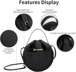 WOMEN'S SHOULDER BAG CROSSBODY BAG, CHIC ROUND SHOULDER BAG WITH ZIPPERS AND