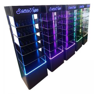 China Hot Selling Floor mounted Top Acrylic Display Rack LED Display Stand for E products wholesale