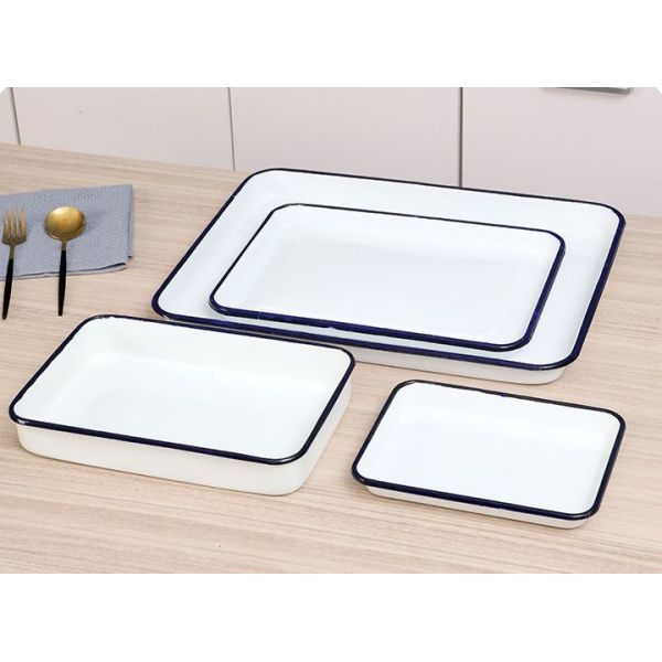 Thickness 0.5mm 0.6mm Enamel Square Cake Pan Bakeware Customized Color