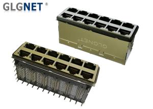 China Through Hole Stacked RJ45 Connectors EMI Gasket Light Pipes10G Gigabit Ethernet Jack wholesale