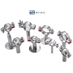 China Full 304 Round Pipe Holder Hanger Clamp for Stainless Steel 201 304 316 Sanitary Tubes wholesale