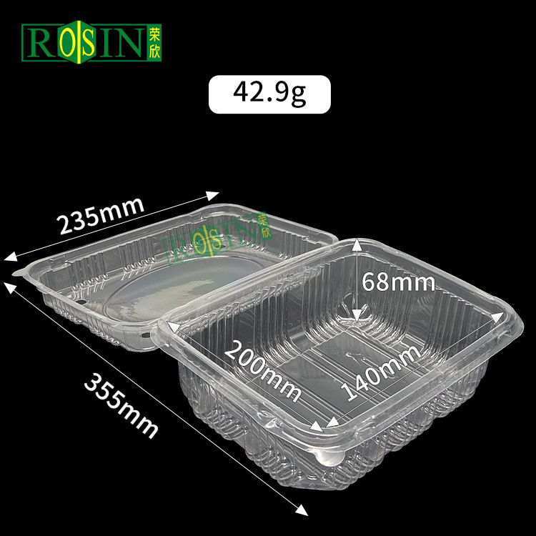 Customized Clear PET Clamshell Fruit Box with Lid Vent Holes