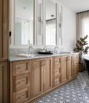 Veneer and Lacquer Finished American Kitchen Cabinet Set with Waste Container
