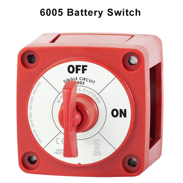 Single Circuit M Series 6005 Mini On Off Master Cut Red Battery Switch with Key