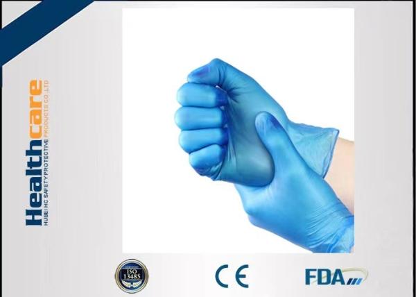 Non Latex Vinyl Disposable Protective Gloves Blue Powder Free Medical CE