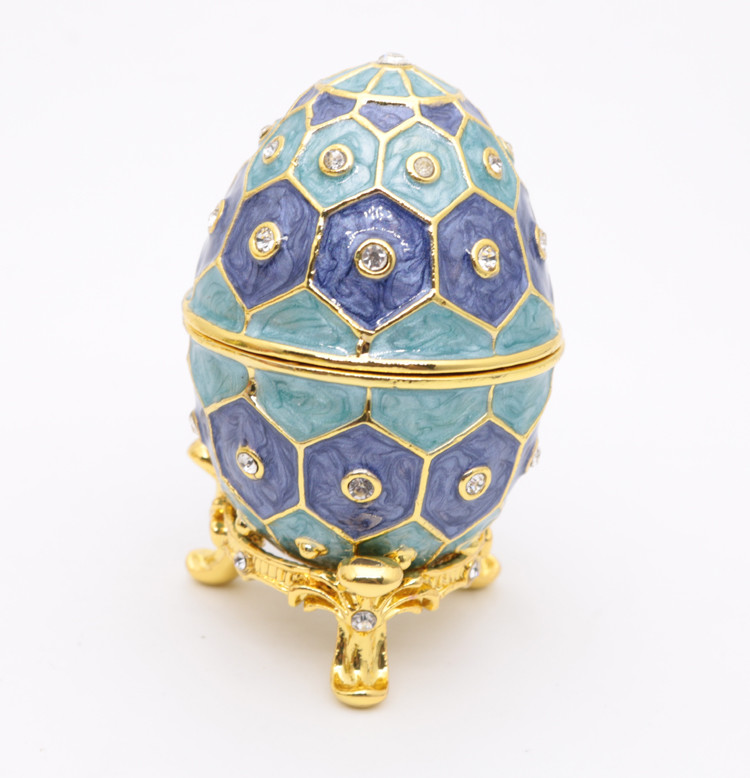 Faberge Egg Crystals Jewelry Trinket Box Gift Enamel Easter Faberge Egg Jewellery Box Ring Earrings Russian Case