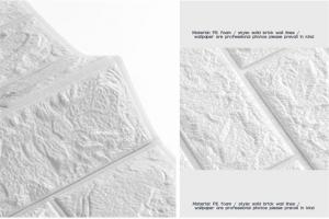 China 7mm White Foam Brick Wallpaper / 3d Brick Stone Wall Sticker 700mm width on sale