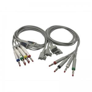 China HP / HP EKG Cable With 10 Lead Wires 2 Pin Connector Grey Color 989803151651 on sale