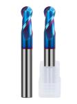 2 Flute Ball End Mill Blue Nano Coating CNC Tool