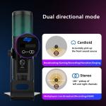 Desktop Metal Cardioid USB Condenser Microphone Kit With Soundcard
