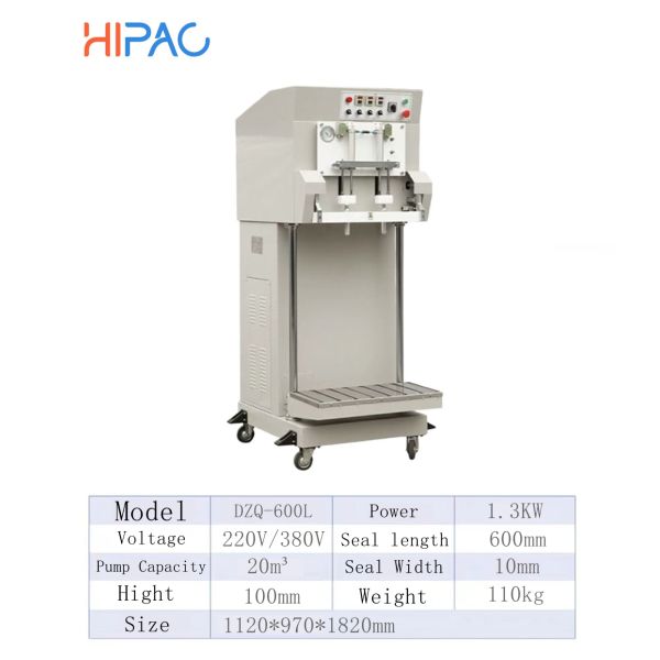 HIPAC DZQ600L Vertical Vacuum Machine Multifunctional Vacuum Sealing Machine, Large Bag External Vacuum Packaging Machine