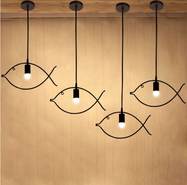 Industrial multi pendant lighting For Living room Bedroom Fish Shape (WH-VP-43)
