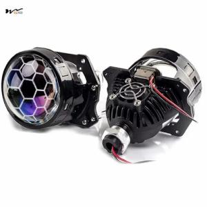 China 12 Volts Focus Beam Blue Honeycomb LED Projector Lens Retrofit Kit for Car Motorcycle wholesale