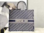 Dior Oblique Embroidery Canvas Navy Blue Branded Shoulder Bag Christian Book