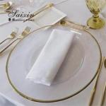 14 Inch 16 Inch Glass Clear Charger Plates With Black Rim For Wedding Events