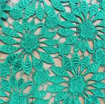 100% Polyester Chemical Lace embroidery Fabric with Green Color