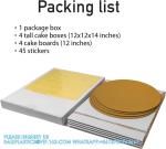 Tall Cake Boxes 4 Pack 12x12x14 Cake Boxes For Tier Cakes 12 Inch - Disposable