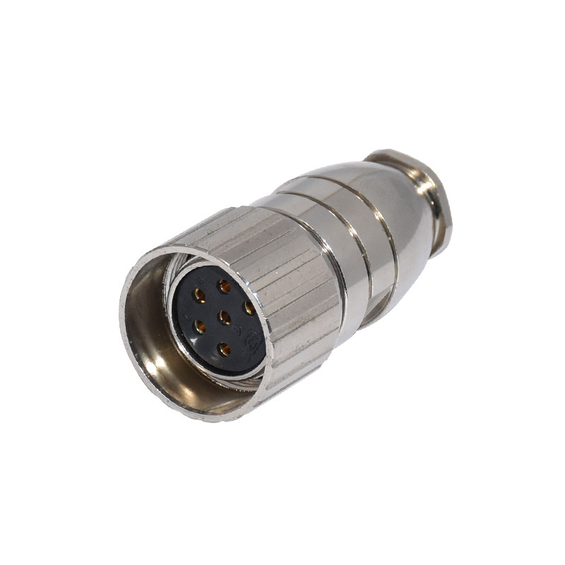Waterproof IP67 M23 Connector 20A High Power Female 6pins Assembly Metal Plug