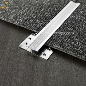 China Self Adhesive Metal Carpet Transition Strip Shiny Silver With Grippers wholesale