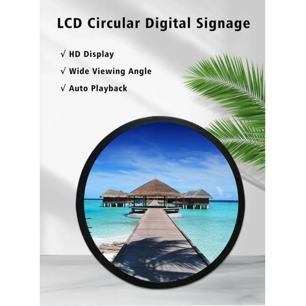 MJK 23.6 Inch 1280*1280 Touch LCD Display Android OS Based Circular Display Digital Signage for Shop Promotion Animation
