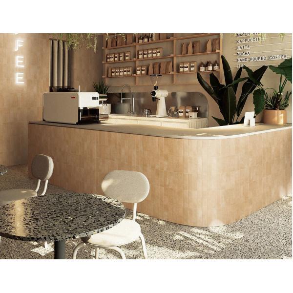 Non-Slip Ceramic Wall Tiles 400x800mm Light Brown AAA Grade