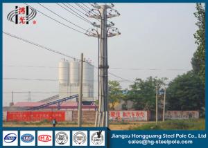 China 220KV 25FT - 45FT Galvanized Polygonal Durable Electric Steel Pole with Overlap / Flange connection wholesale