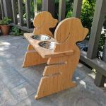 Pet Feeding Food Standing Type Installation Bamboo Neater Feeder with Elevated
