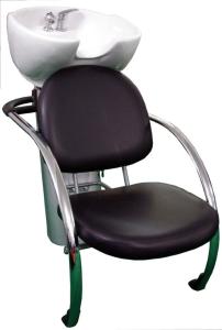 China Metal Rack Portable Shampoo Bowl And Chair , Hair Shampoo Chair No Footrest wholesale