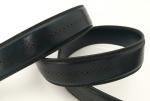 Laser Cow Leather Belt , 3.5cm Width Durable Leather Suit Belt Black Color