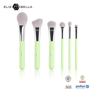 China 6pcs Travel Size Makeup Brushes With Wooden Handle, Portable Cosmetic Brush wholesale