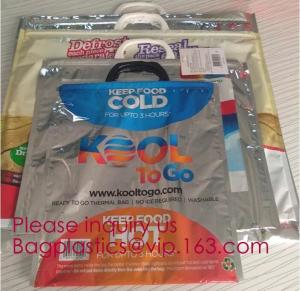 China Custom Packing Aluminum Foil Zip-Lock Grocery Handle Thermal Insulation Cooler Bag For Outdoors,Promotional Insulated La wholesale