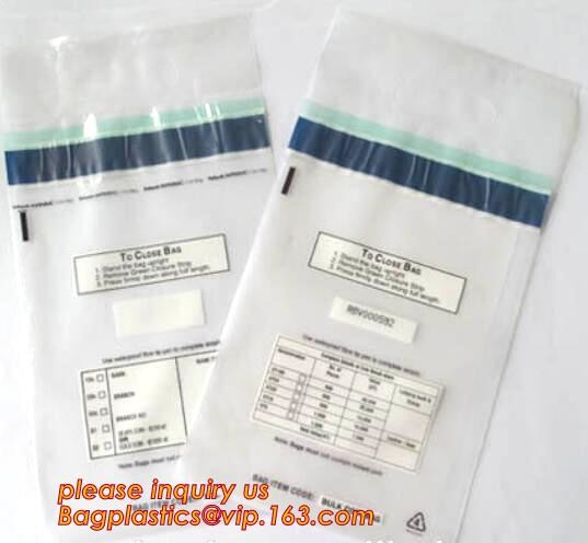 Tamper Proof Deposit Bags bank cash bag security safety deposit bag, Deposit security tamper evident bank cash bag, pac