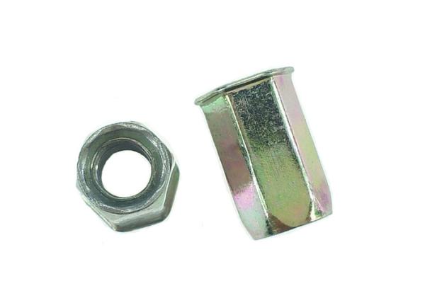 Carbon Steel Hardware Nuts Bolts Flat Head M6 x 18 Hex Rivet Nut Yellow Zinc