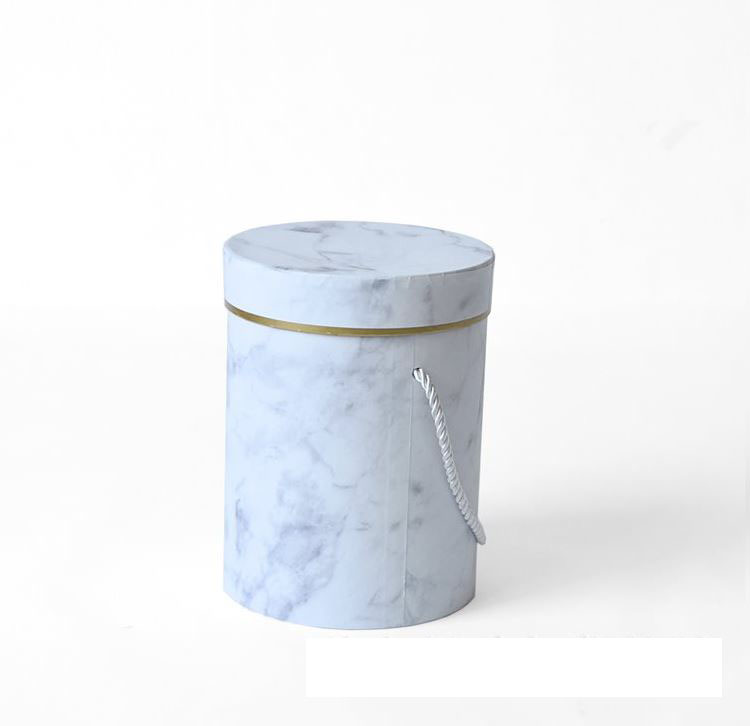 Paperboard Customized Round Marble Printing Flower Box with Logo